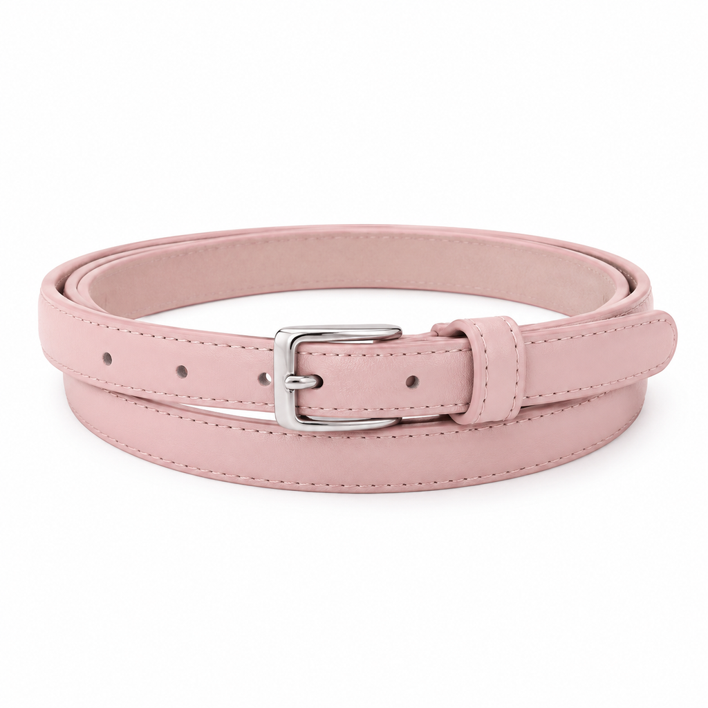 Cinturón rosa de piel vegana ajustable unisex