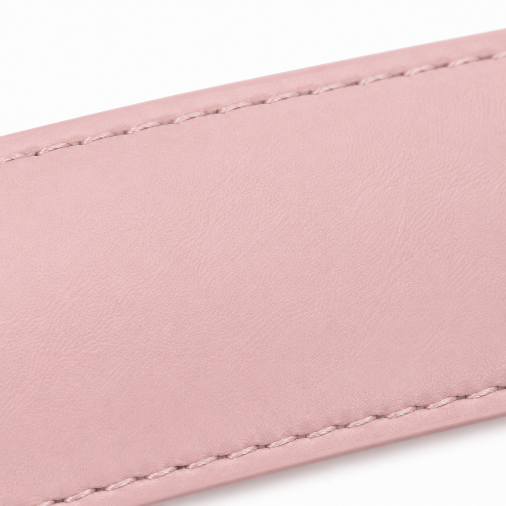 Cinturón rosa de piel vegana ajustable unisex