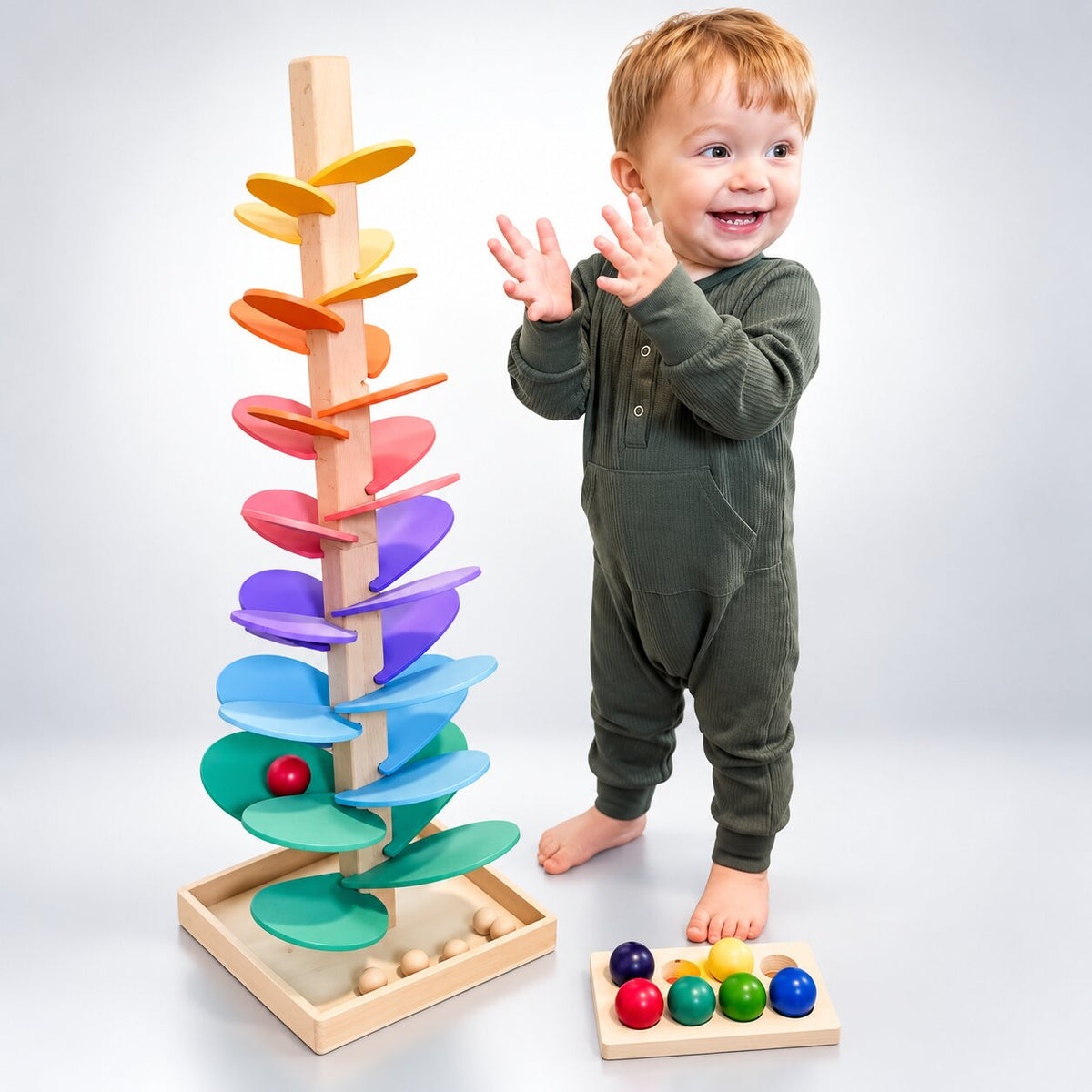 Circuito de canicas con efecto sonoro y colores del arcoíris para niños | TumbleTone