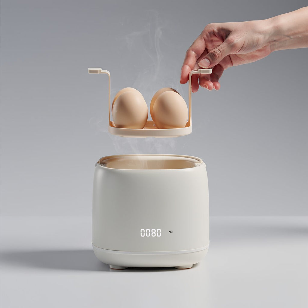 Cocedor de huevos eléctrico con carcasa de ABS | Funcionamiento con un botón y apagado automático | Huevos perfectamente