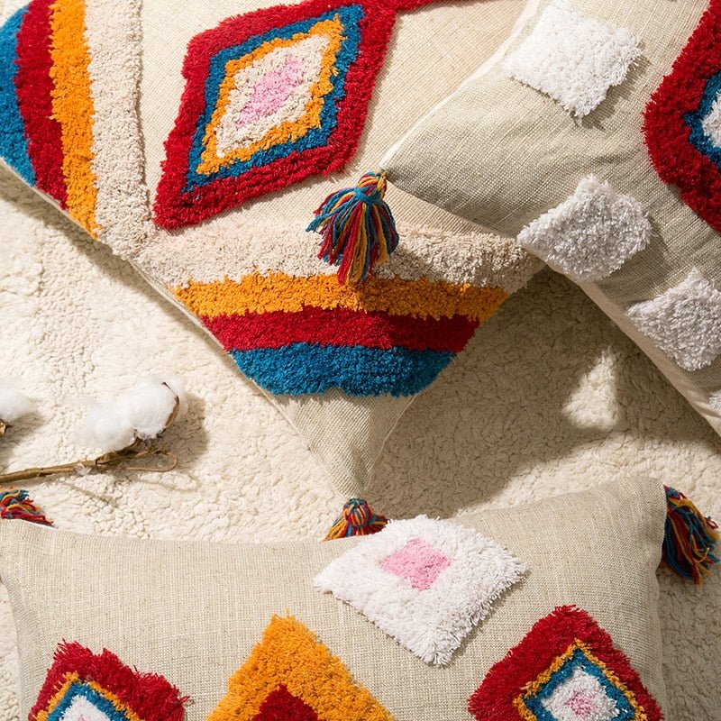 Cojín decorativo artesanal estilo boho marroquí