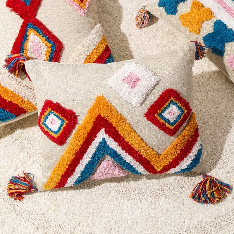 Cojín decorativo artesanal estilo boho marroquí