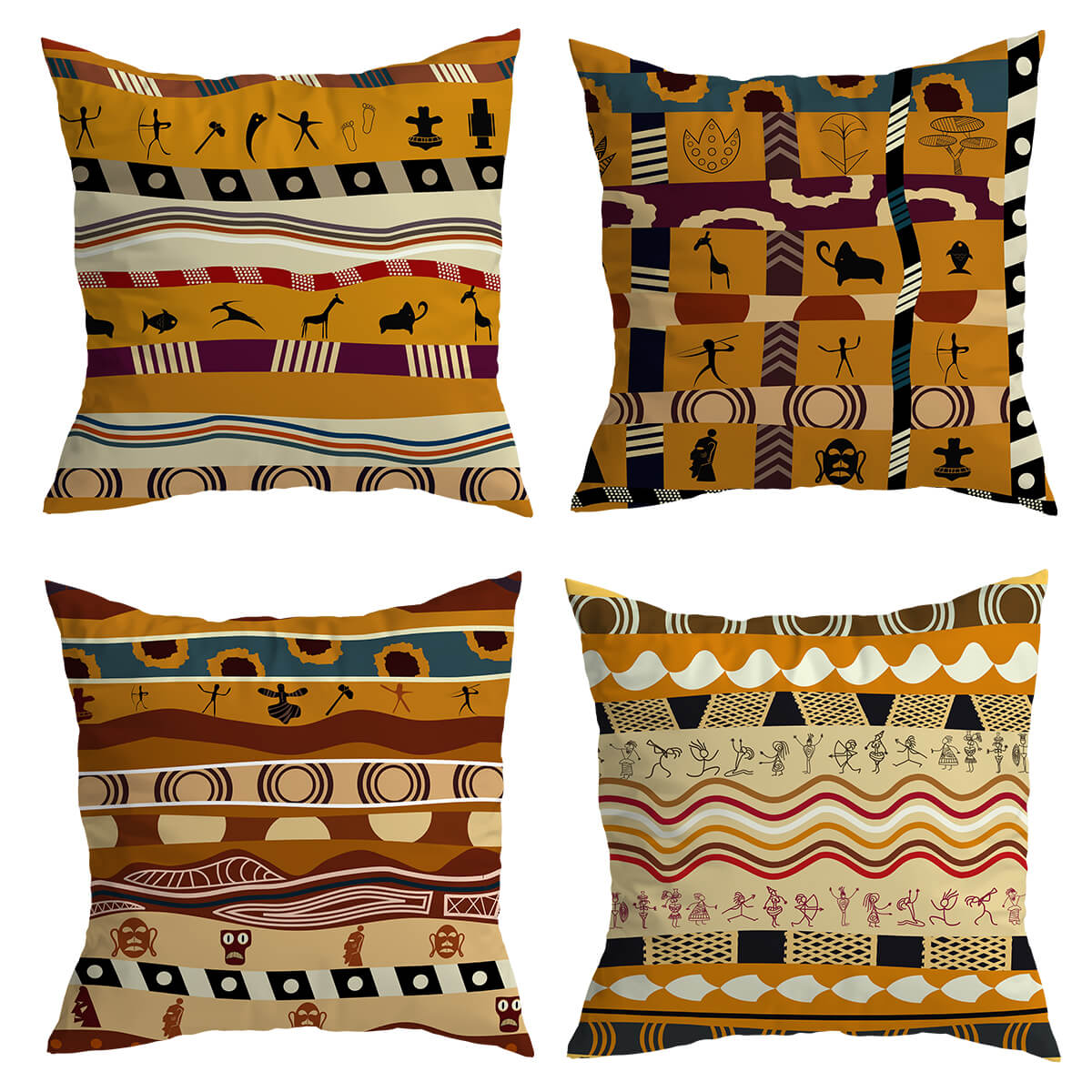 Cojín decorativo con estampado africano