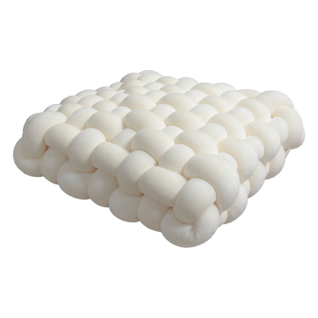 Cojín decorativo de nudo trenzado en terciopelo suave con relleno