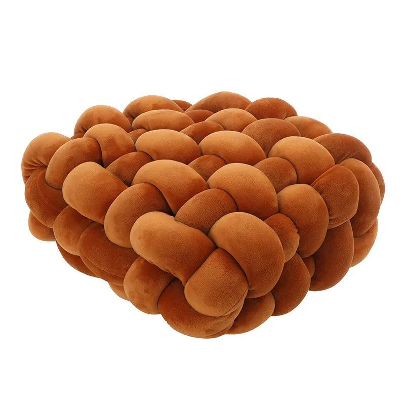 Cojín decorativo de nudo trenzado en terciopelo suave con relleno