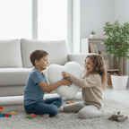 Cojín decorativo suave con forma de corazón y textura de peluche