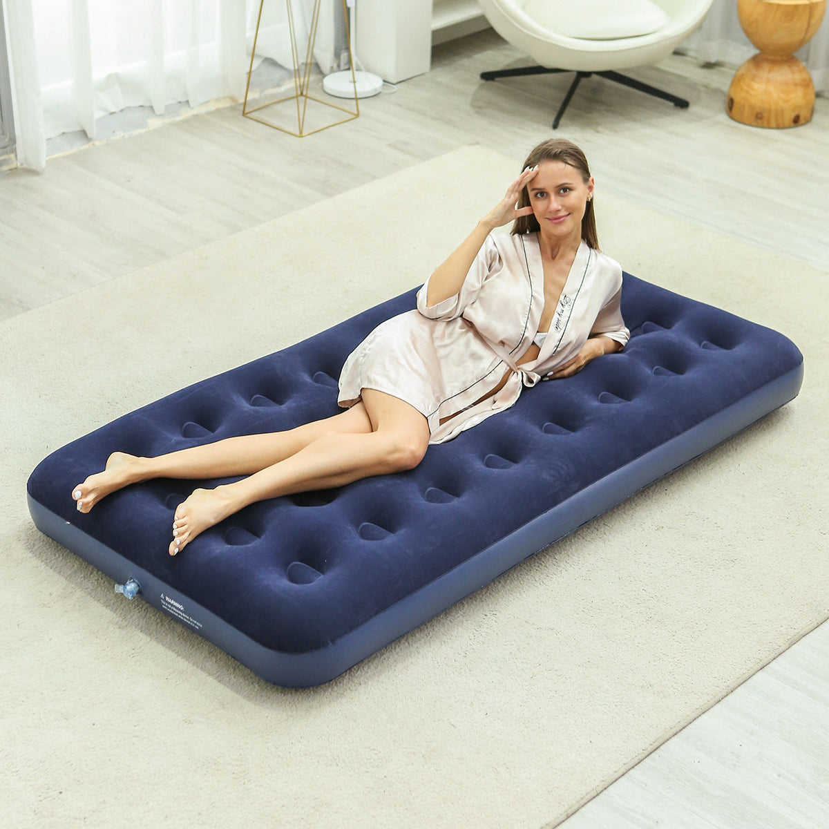 Colchón hinchable de lujo con superficie de terciopelo suave