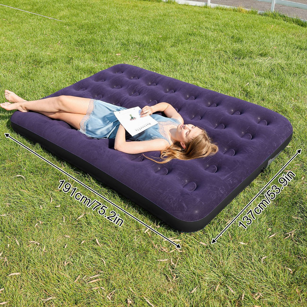 Colchón hinchable de lujo con superficie de terciopelo suave