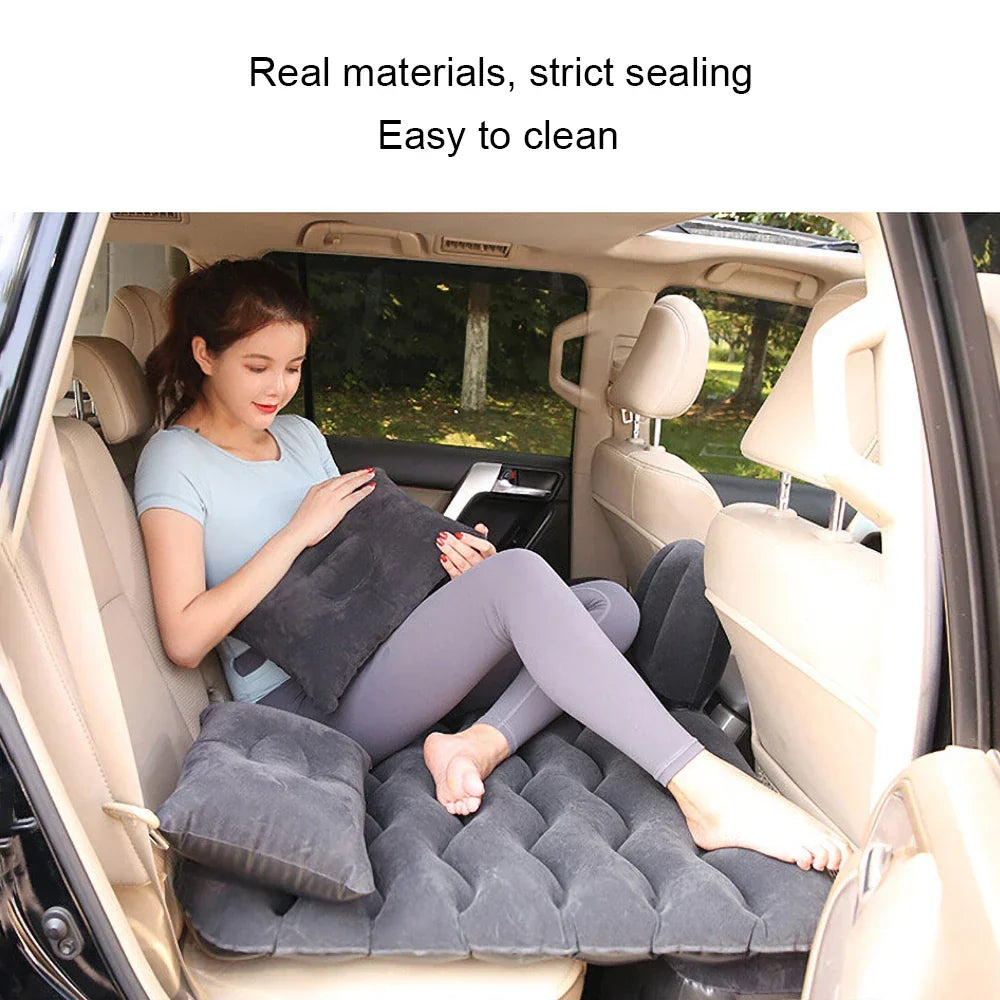 Colchón inflable para coche con almohadas y kit de reparación