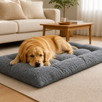 Colchoneta de felpa ultrasuave con bordes elevados para jaula de perro