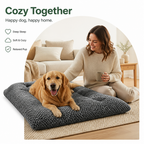 Colchoneta de felpa ultrasuave con bordes elevados para jaula de perro