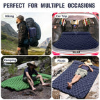 Colchoneta inflable de camping con almohada integrada