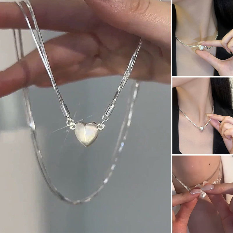 Collar con colgante de corazón magnético