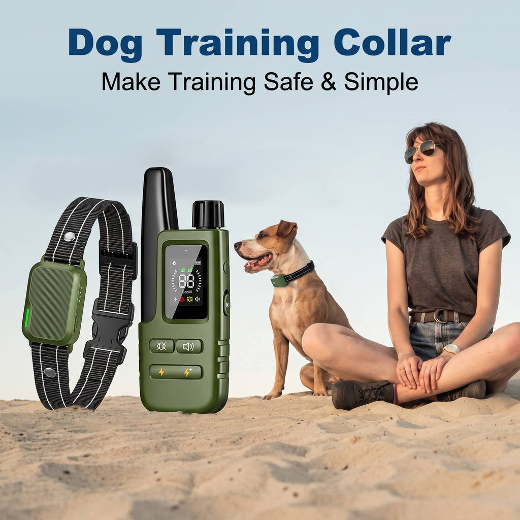 Collar de adiestramiento para perros con mando a distancia, alcance de 1006 m, collar ajustable para perros de 4,5 a 54 