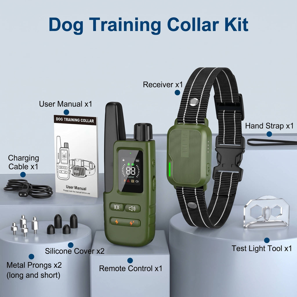 Collar de adiestramiento para perros con mando a distancia, alcance de 1006 m, collar ajustable para perros de 4,5 a 54 