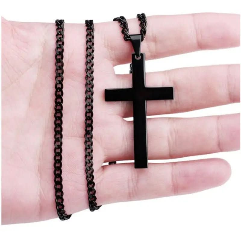 Collar de cruz de acero inoxidable para hombre – Diseño clásico y elegante