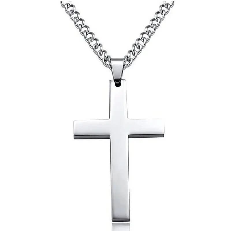 Collar de cruz de acero inoxidable para hombre – Diseño clásico y elegante