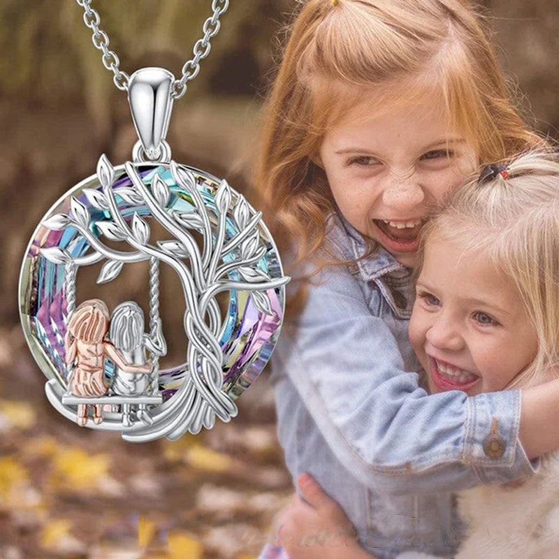 Collar de la amistad con árbol de la vida calado