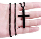 Collar para hombre con colgante de cruz de acero inoxidable