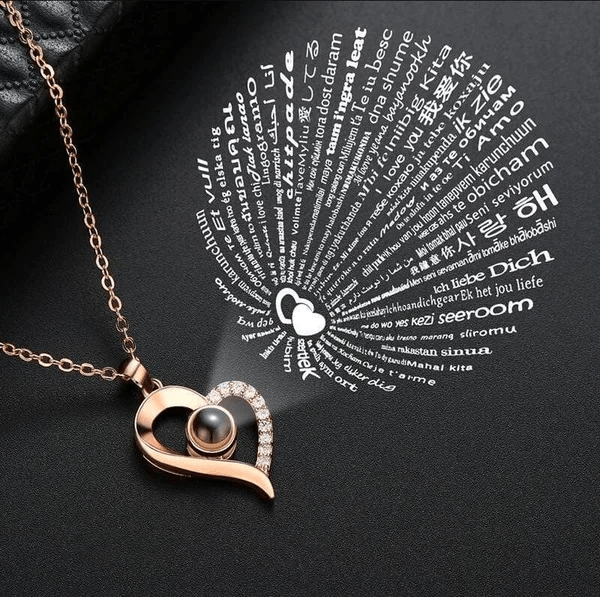 Collar «Te quiero» en 100 idiomas - Set de regalo único