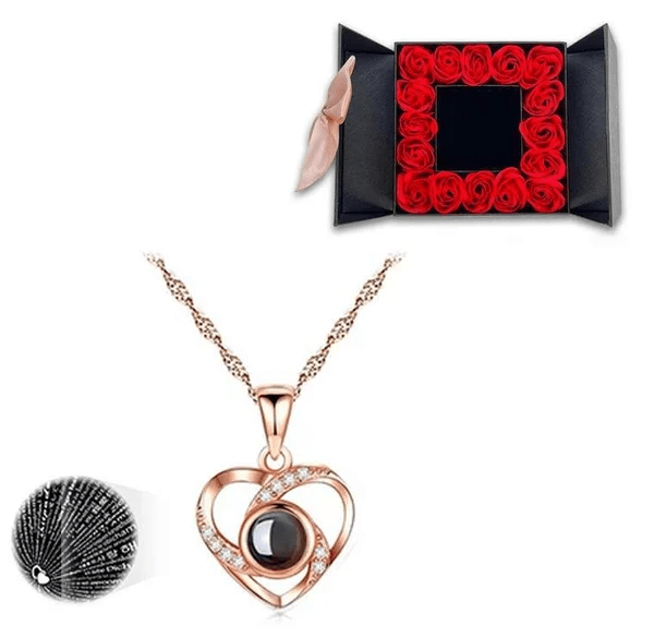 Collar «Te quiero» en 100 idiomas - Set de regalo único