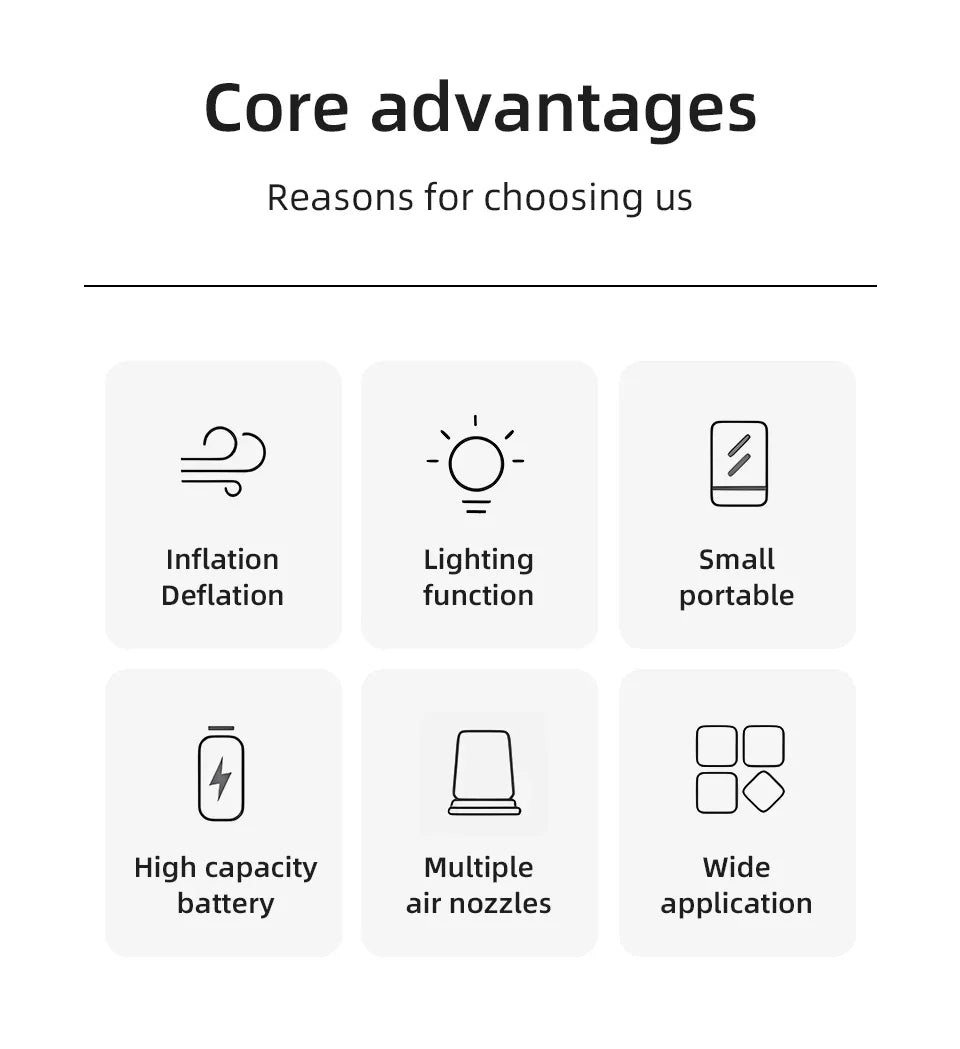 Compresor de aire eléctrico mini inalámbrico 3 en 1