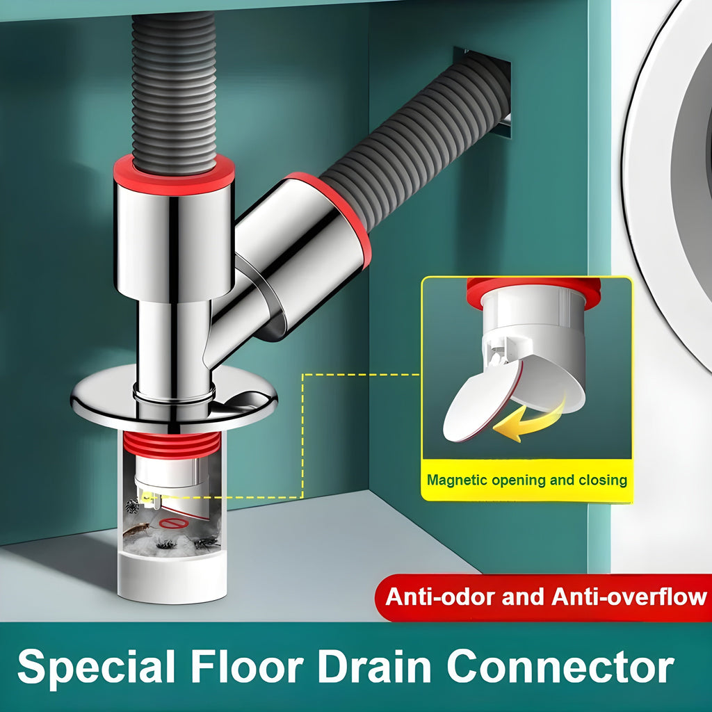 Conector de desagüe antiolor para lavadora