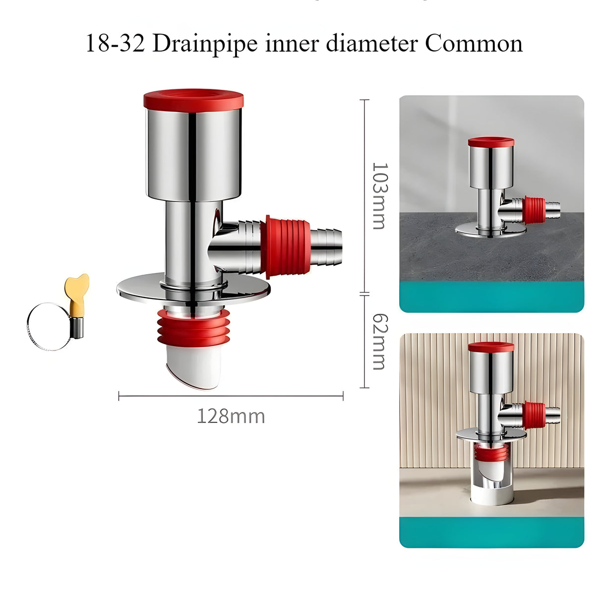 Conector de desagüe antiolor para lavadora