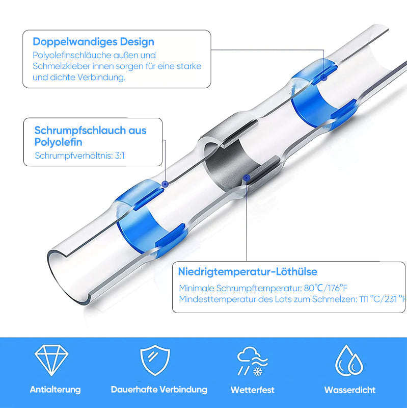 Conectores termorretráctiles de soldadura impermeables