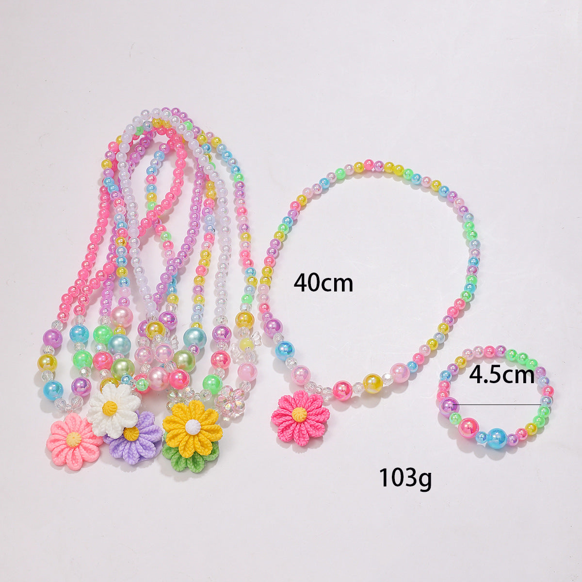 Conjunto de bisutería infantil con colgante de flor