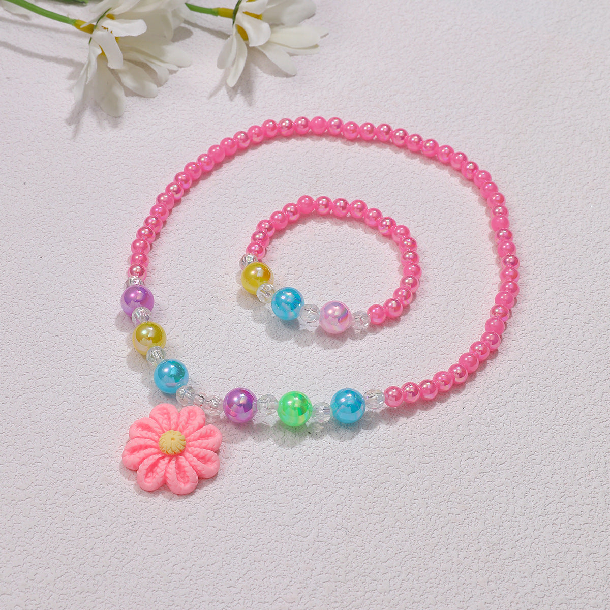 Conjunto de bisutería infantil con colgante de flor