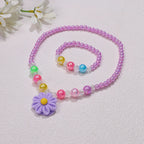 Conjunto de bisutería infantil con colgante de flor