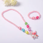 Conjunto de bisutería infantil con colgante de unicornio