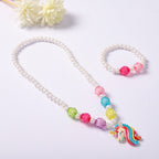 Conjunto de bisutería infantil con colgante de unicornio