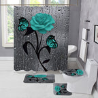 Conjunto de cortina de ducha con diseño floral