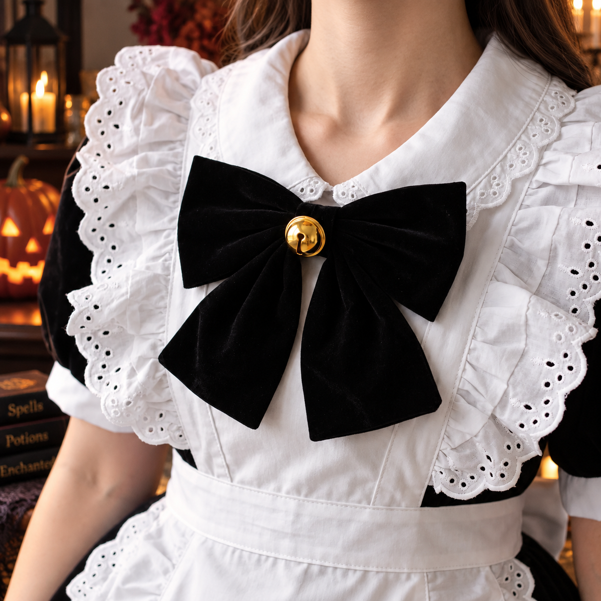 Conjunto de disfraz de vestido de sirvienta con volantes