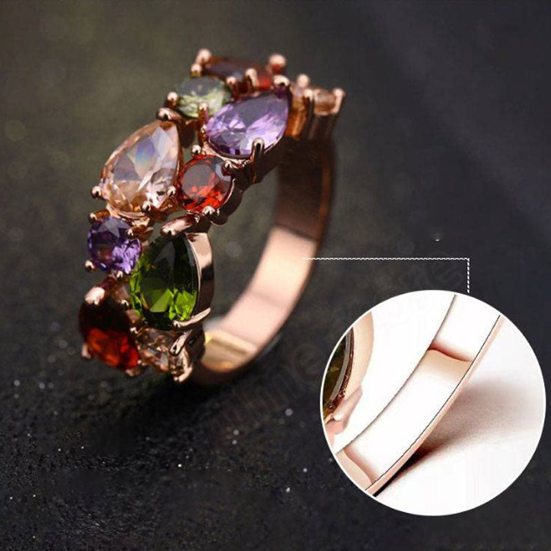 Conjunto de joyas con circonitas de colores para mujer