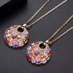 Conjunto de joyas con circonitas de colores para mujer