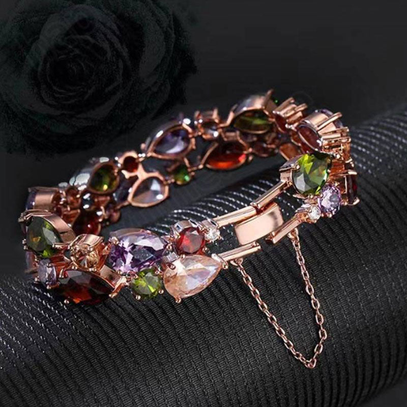 Conjunto de joyas con circonitas de colores para mujer