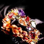 Conjunto de joyas con circonitas de colores para mujer