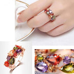Conjunto de joyas con circonitas de colores para mujer