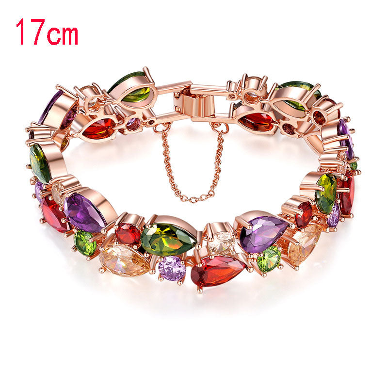 Conjunto de joyas con circonitas de colores para mujer