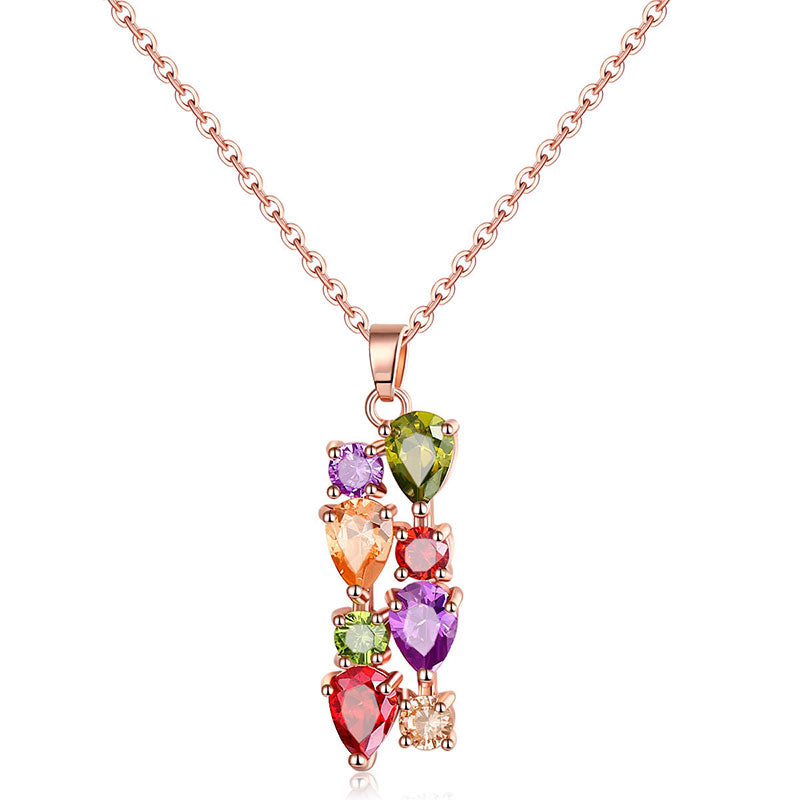 Conjunto de joyas con circonitas de colores para mujer
