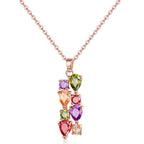 Conjunto de joyas con circonitas de colores para mujer
