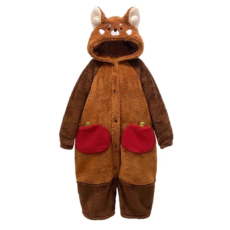 Conjunto de pijama acogedor con diseño de panda rojo para dormir cómodamente toda la noche