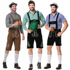 Conjunto de traje bávaro para hombre – conjunto tradicional con pantalón de aspecto de cuero, camisa de cuadros y sombre