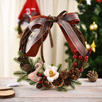 Corona de Navidad decorativa con anilla de mimbre