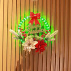 Corona navideña luminosa LED con guirnalda para puerta