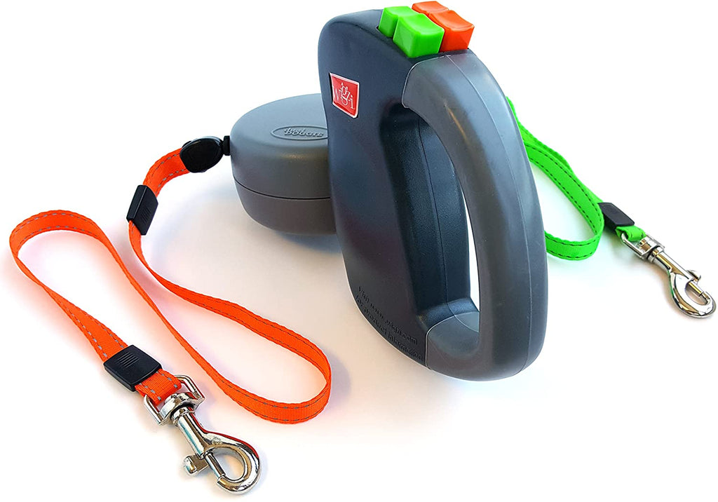 Correa doble para perros – Correa dual para 2 perros con giro 360°, sin enredos, reflectante