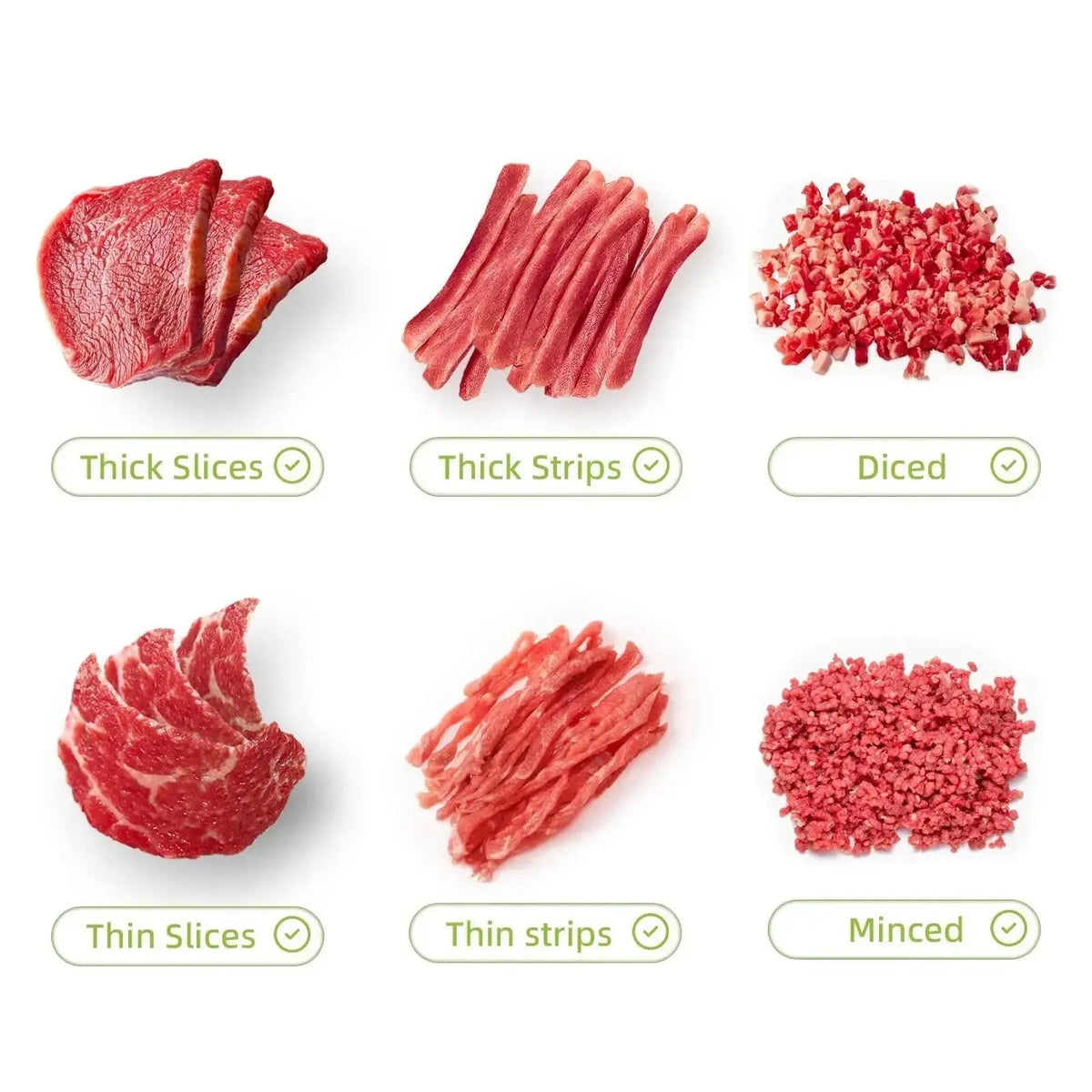 Cortador de carne fresca con 17 cuchillas ajustables